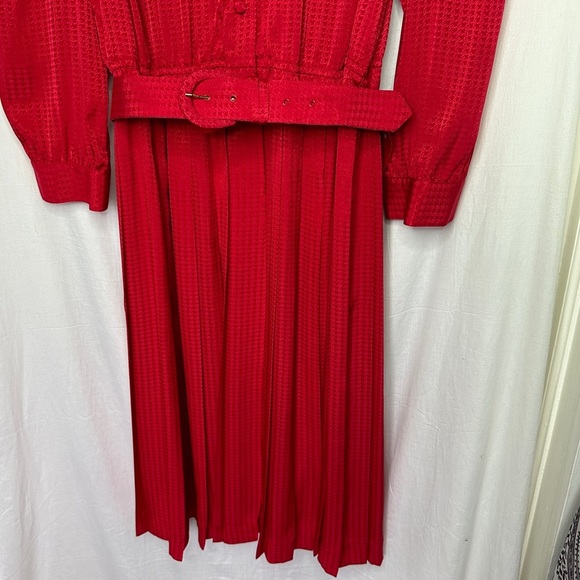 3/$20💥Vintage Appleseed’s Petite Red Front Button Down Belted Aline Retro Dress - Picture 7 of 17